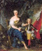 Jean Marc Nattier Mademoiselle de Lambesc as Minerva, Arming her Brother the Comte de Brionne Sweden oil painting artist